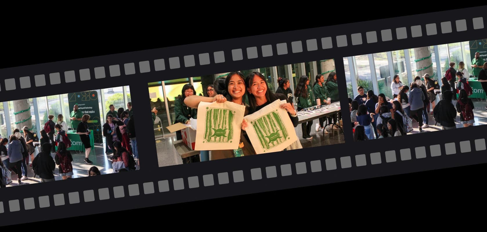 A film strip with 3 images